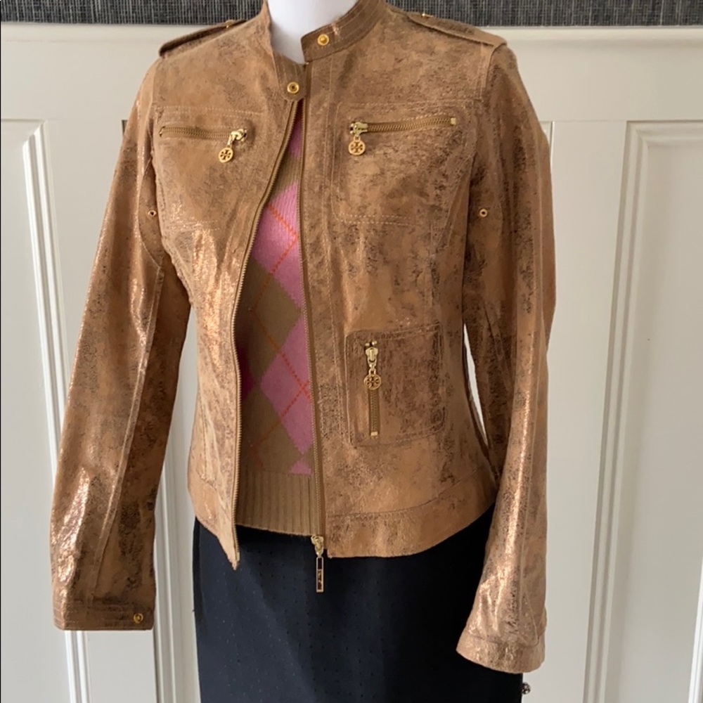 Tory Burch leather motorcycle jacket